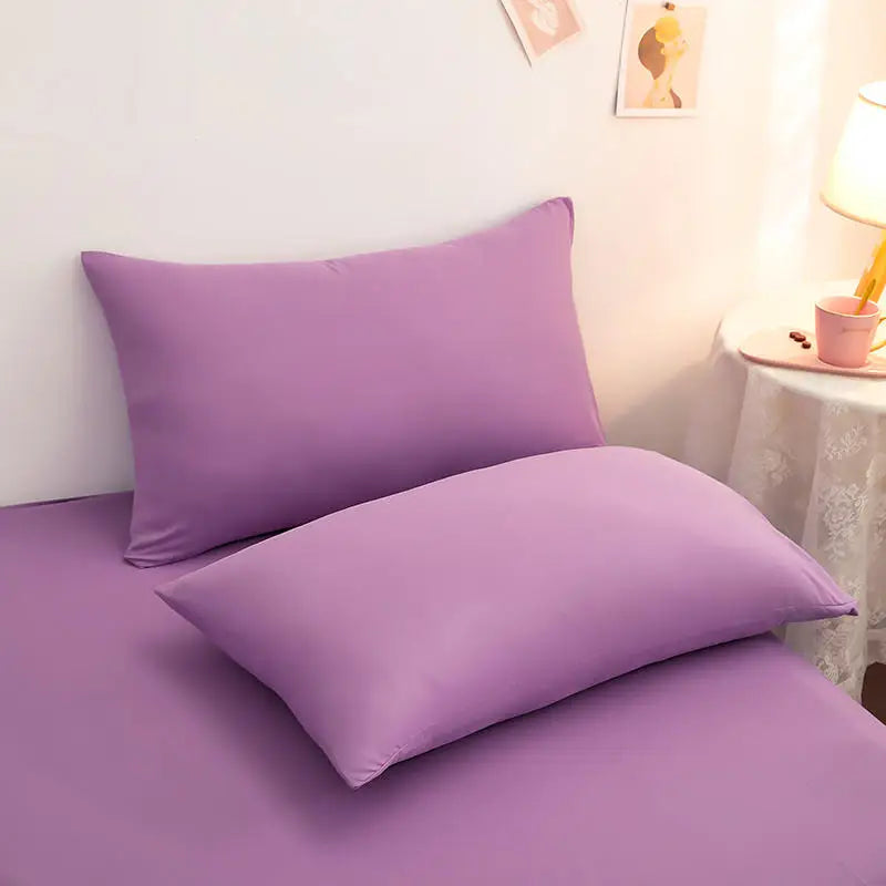 Bonenjoy 1pc Purple Bed Sheet Queen Size funda nordica cama 135 Fitted Sheet King Sheet on Elastic 180x200(without pillowcase