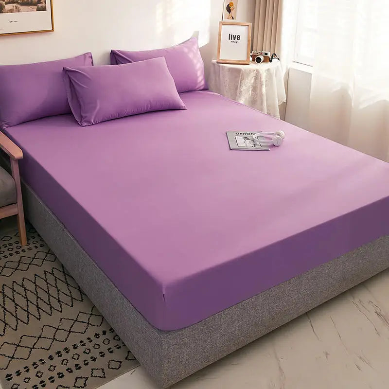 Bonenjoy 1pc Purple Bed Sheet Queen Size funda nordica cama 135 Fitted Sheet King Sheet on Elastic 180x200(without pillowcase