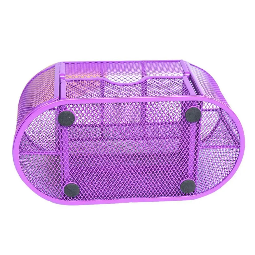 Mesh Collection Oval Supply Caddy Desktop Organizer Office Drawer with Pen Holder Collection, Purple