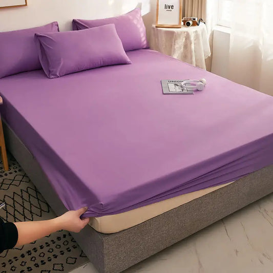 Bonenjoy 1pc Purple Bed Sheet Queen Size funda nordica cama 135 Fitted Sheet King Sheet on Elastic 180x200(without pillowcase