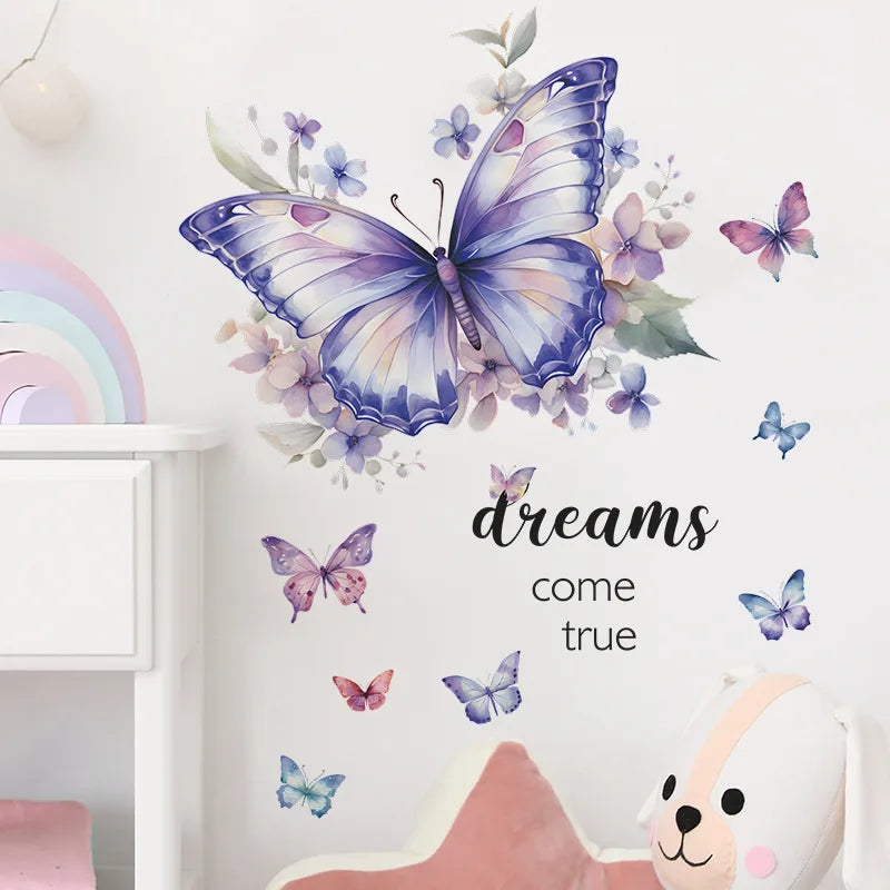 Butterfly Wall Stickers Decoration for Bedroom Living Room Self Adhesive Wall Decals Girls Room Aesthetic PVC Mural Stickers