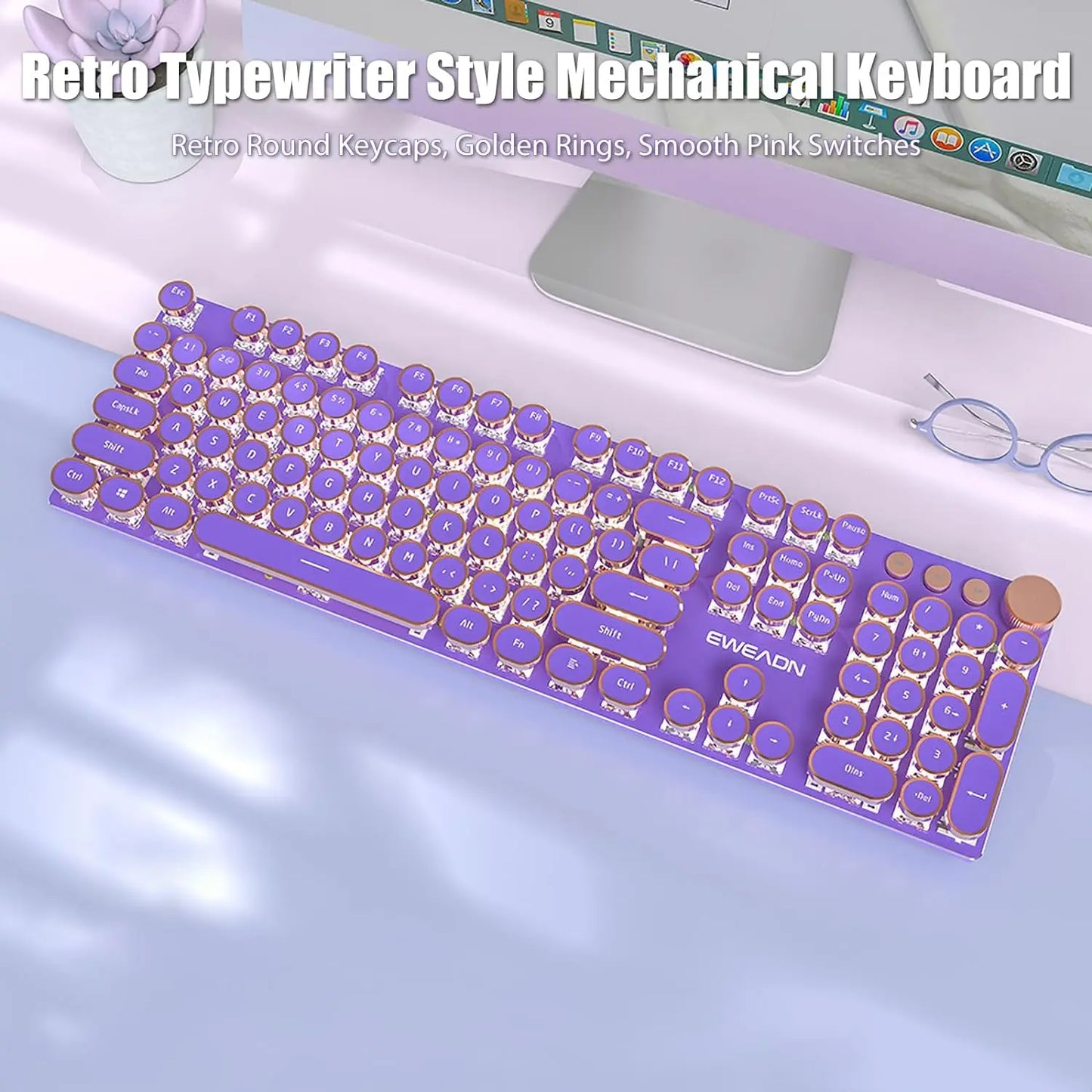 Cute Disk Purple Wired Mechanical Keyboard