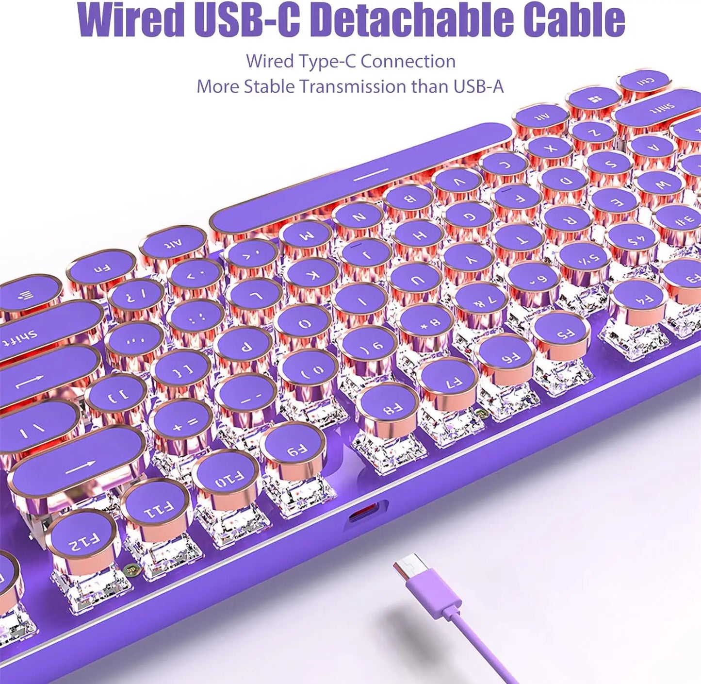 Cute Disk Purple Wired Mechanical Keyboard