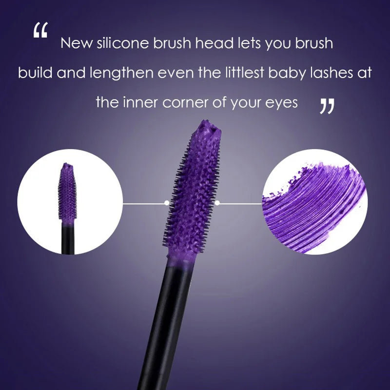 5D Purple Blue Mascara Long-lasting Non-smudged Curling Styling Eyelash Paste Large Head Brush Thick Lashes Extension Cosmetics