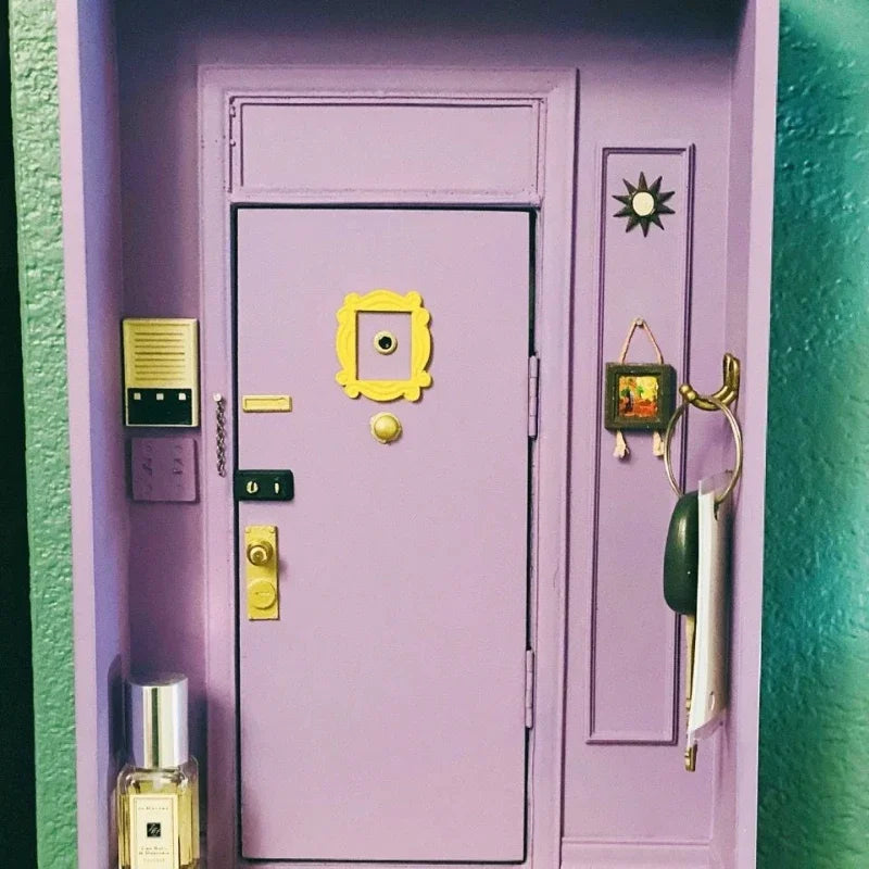 TV Friends Same Style Door Key Hook Shelf Purple Entry Door Monica's Door Frame Wall Organizer Decoration For TV Shows Lovers
