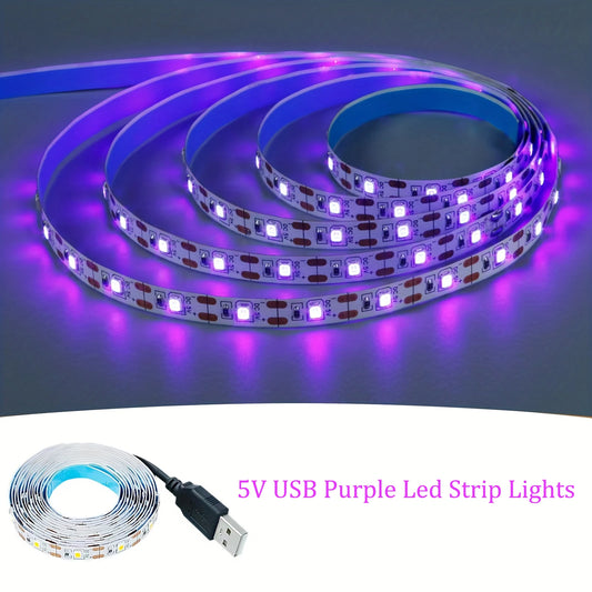 Smart TV Backlight UV Purple 5V USB Led Strip Lights Tape Money Detect Bedroom Gaming Room Decoration Lamp Home Christmas Decor