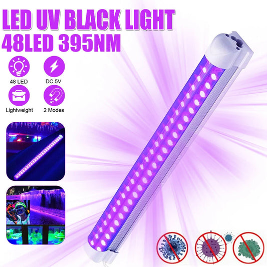 1/2Pcs LED Strip Tube Light Purple Light Bar USB 10W 48LED Black Light Portable Party Lamp 385-400nm Black Lamp Fixture Fun