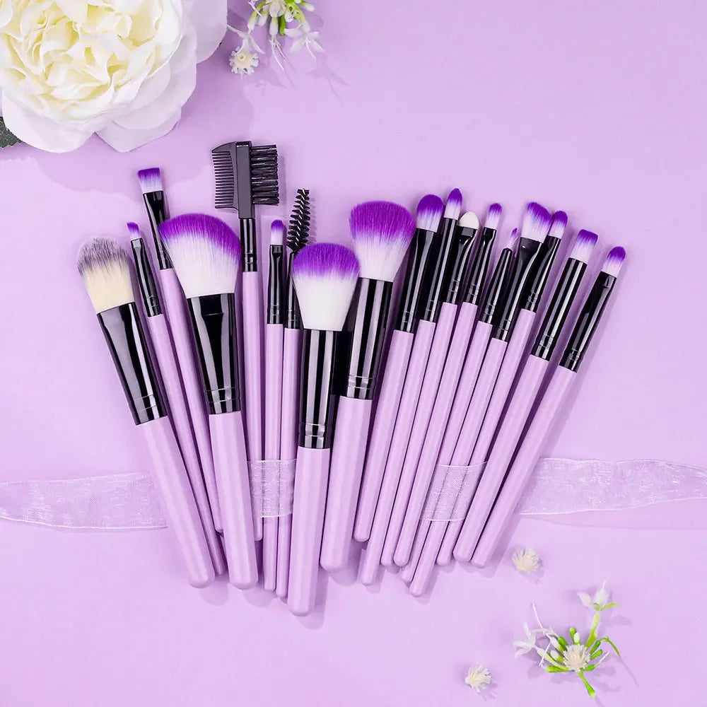 OMGD Makeup Brushes Purple Set For Cosmetic Soft Cute Beauty Foundation Powder Eyeshadow Concealer Blending Makeup Brush Set