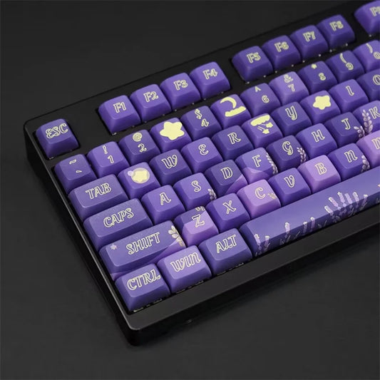 Mechanical Keyboard Lavender Purple XDA Keycap 127 Key Custom Teclado PC Gamer Cartoon PBT Keycap Five Side Dye-Subbed Mx Switch