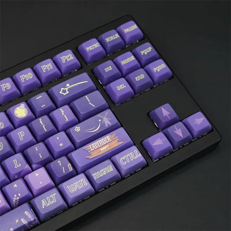 Mechanical Keyboard Lavender Purple XDA Keycap 127 Key Custom Teclado PC Gamer Cartoon PBT Keycap Five Side Dye-Subbed Mx Switch