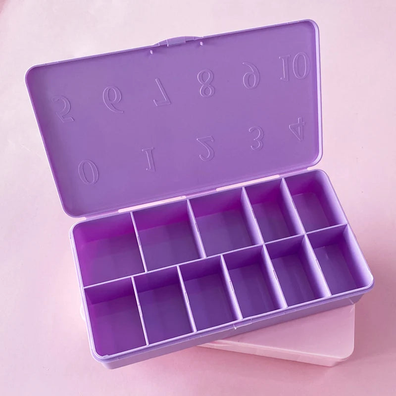 Empty Storage Organizers Pink Purple Box Case Container For Fake False Nail Tips Manicure Nails Accessories And Tools